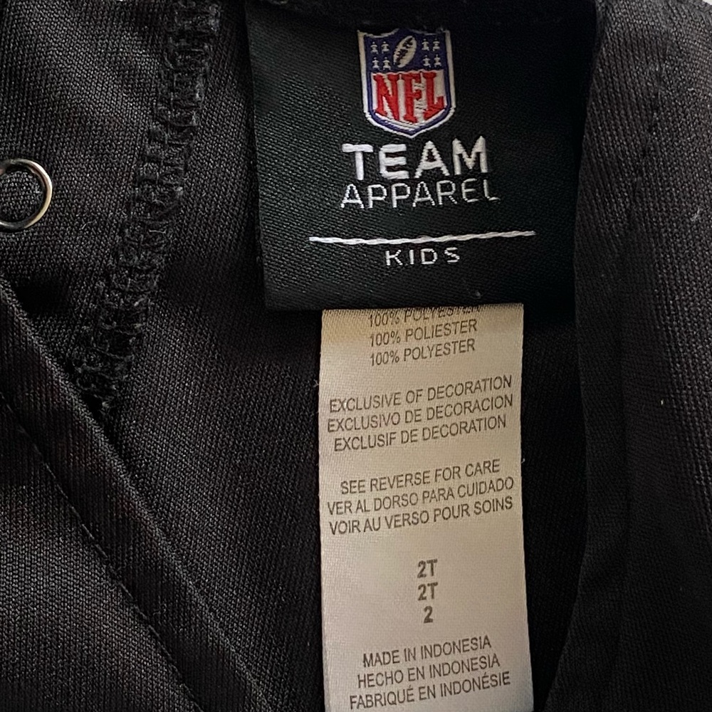 Raiders Cheerleading Dress Size 2T Reebok With Leggings Outfit Black Gray Girls - Picture 12 of 16